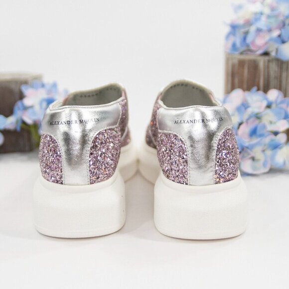 Alexander McQueen Multi Glitter Leather Slip On Oversize Sneakers 39.5 NWOB - Picture 4 of 6
